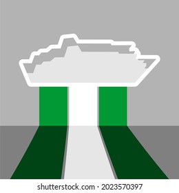 Ferry boat icon and flag of Nigeria