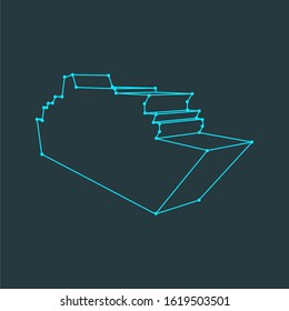 Ferry boat icon. Isometric silhouette sign for graphic design