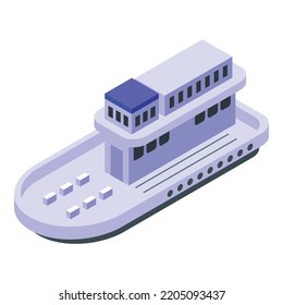 Ferry boat icon. Isometric of ferry boat vector icon for web design isolated on white background