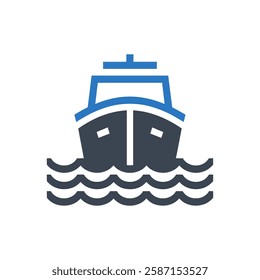 Ferry Boat Icon On White Background