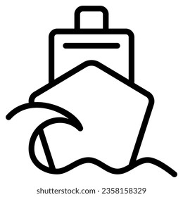 ferry boat icon with outline style. Suitable for website design, logo, app, UI and ETC.