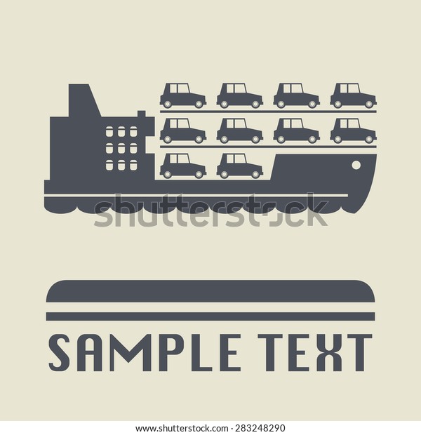 Ferry boat icon or\
sign, vector\
illustration