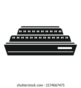 Ferry Boat Icon Simple Vector. Water Sea. Front Cargo