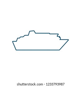 Ferry boat icon in thin line style.