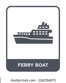 ferry boat icon vector on white background, ferry boat trendy filled icons from Transportation collection, ferry boat simple element illustration