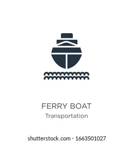 Ferry boat icon vector. Trendy flat ferry boat icon from transportation collection isolated on white background. Vector illustration can be used for web and mobile graphic design, logo, eps10