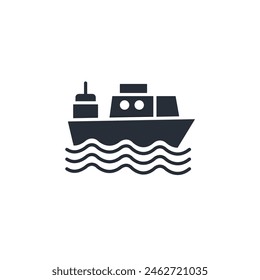 ferry boat icon. vector.Editable stroke.linear style sign for use web design,logo.Symbol illustration.