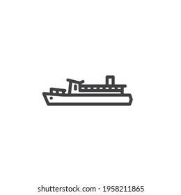 Ferry boat line icon. linear style sign for mobile concept and web design. Ferry ship outline vector icon. Symbol, logo illustration. Vector graphics