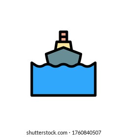 Ferry boat, ocean icon. Simple color with outline vector elements of saving marine icons for ui and ux, website or mobile application