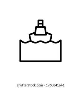 Barco de ferry, icono del océano. Línea simple, contorno vectorial elementos de guardar iconos marinos para ui y ux, sitio web o aplicación móvil