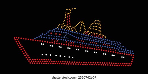 Ferry Boat Rhinestone Design, Diseño de crucero de diamantes de imitación, Camiseta de diseño de diamantes de imitación, Crucero, Ferry Boat Rhinestone, Ferry Boat, Ferry, Boat