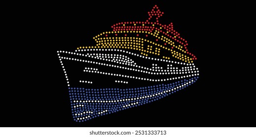 Ferry Boat Rhinestone Design, Rhinestone Cruise Ship Design, Rhinestone Design T-shirt, Cruise Ship, Ferry Boat Rhinestone, Ferry Boat, Ferry, Boat