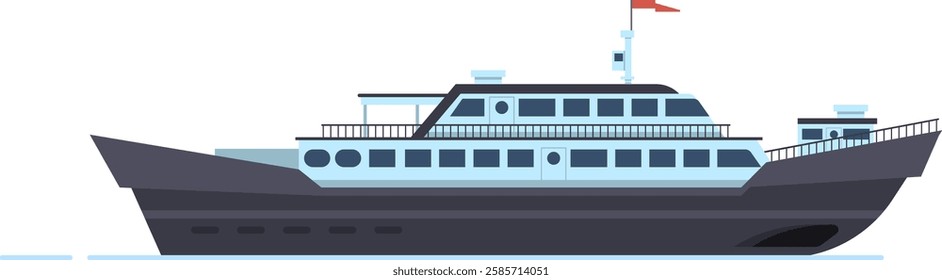 Ferry boat sailing across the vast ocean, providing essential passenger transportation services while highlighting the beauty of maritime travel and waterborne vessels