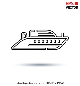 Ferry Boat vector design with editable stroke. Vehicles and transport icon. Eps 10 vector illustration.