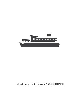 Ferry boat vector icon. filled flat sign for mobile concept and web design. Ferry ship glyph icon. Symbol, logo illustration. Vector graphics