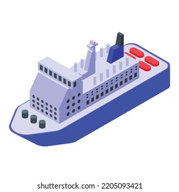 Icono de la carga del ferry. Isometric, icono vectorial de carga de ferry para diseño web aislado en fondo blanco