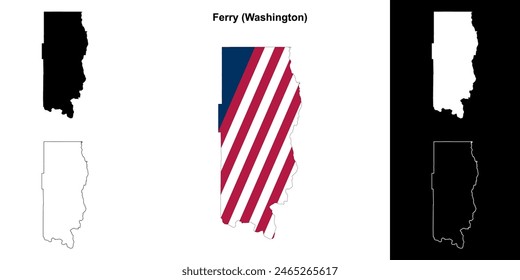 Ferry County (Washington) outline map set