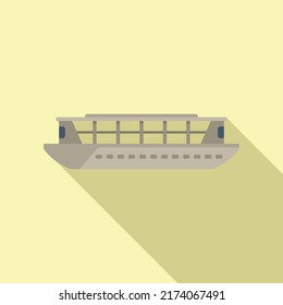 Vector plano de icono de hidroala de ferry. Barco fluvial. Agua