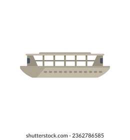 Vector plano de icono de hidroala de ferry. Barco fluvial. Agua aislada