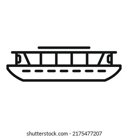 Vector de contorno de icono de hidroala de ferry. Barco fluvial. Agua