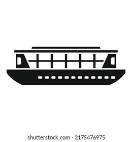 Icono de hidroala de ferry, simple vector. Barco fluvial. Agua