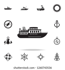 ferry icon. Detailed set of ship icons. Premium graphic design. One of the collection icons for websites, web design, mobile app