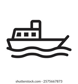 Ferry icon. Editable line icon. Vector illustration