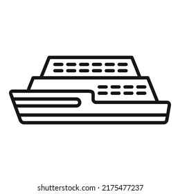 Ferry icon outline vector. Ship river. Water boat
