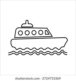 Fährsymbole. einfacher Zeilenvektor