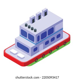 Ferry maritime icon. Isometric of ferry maritime vector icon for web design isolated on white background