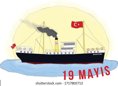 The ferry named Bandırma which was taken by Mustafa Kemal Ataturk from Istanbul to Samsun in 19 May 1919