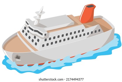 Ferry. Passenger ship. Vector illustration.