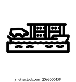 ferry ship transport marine line icon vector. ferry ship transport marine sign. isolated contour symbol black illustration