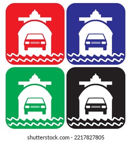 Ferry Ship Transportation Icon Vector Illustration
