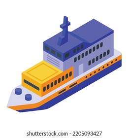 Ferry steamer icon. Isometric of ferry steamer vector icon for web design isolated on white background