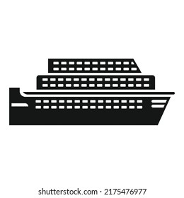 Ferry transport icon simple vector. River ship. Cargo ferryboat