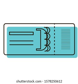 Ferryboat ticket with barcode. Ticket validation point. Point of sale of boarding passes. Design element. Vector illustration. Icon with shadow isolated on white background.