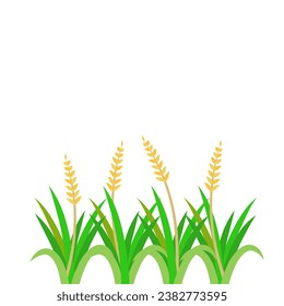 Fertile Rice Plants Design Element Vector Illustration. Fertile Rice Plants Logo. Fertile Rice Plants Icon.