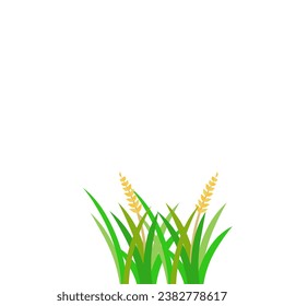 Ilustración vectorial de elementos de diseño de plantas de arroz fértil. Logo De Las Plantas De Arroz Fértil. Icono de las plantas de arroz fértil.