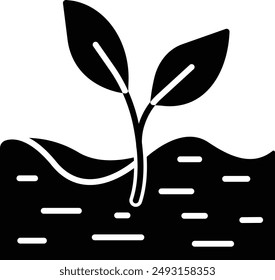 Fertile Soil solid glyph vector illustration