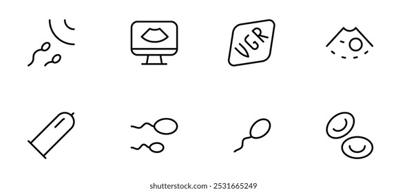 fertility icon, pregnancy icon vector set design with Editable Stroke. Line, Solid, Flat Line, thin style and Suitable for Web Page, Mobile App, UI, UX design.