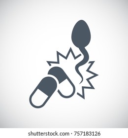 Fertility medicament for men, vector icon