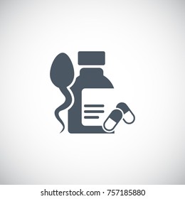 Fertility medicament for men, vector icon