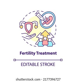 Fertility treatment concept icon. Conceiving technology. Cause of overpopulation abstract idea thin line illustration. Isolated outline drawing. Editable stroke. Arial, Myriad Pro-Bold fonts used