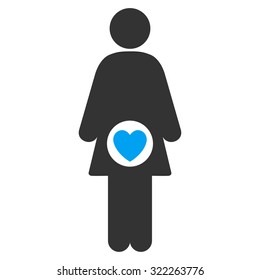 Fertility vector icon. Style is bicolor flat symbol, blue and gray colors, rounded angles, white background.