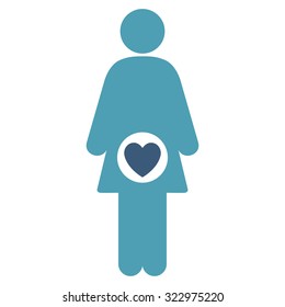 Fertility vector icon. Style is bicolor flat symbol, cyan and blue colors, rounded angles, white background.
