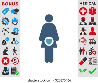 Fertility vector icon. Style is bicolor flat symbol, cyan and blue colors, rounded angles, white background.