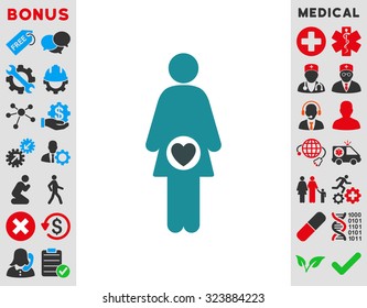 Fertility vector icon. Style is bicolor flat symbol, soft blue colors, rounded angles, white background.