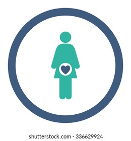 Fertility vector icon. Style is bicolor flat rounded symbol, cobalt and cyan colors, rounded angles, white background.