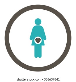 Fertility vector icon. Style is bicolor flat rounded symbol, grey and cyan colors, rounded angles, white background.